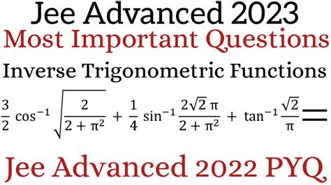 Jee Advanced 2023 ITF Questions ITF Jee Advanced 2022 PYQ Solution