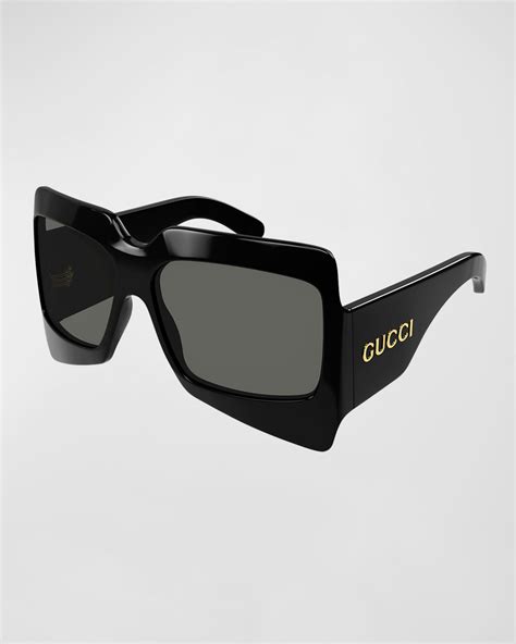 Gucci Logo Square Acetate Sunglasses Neiman Marcus