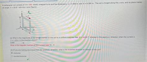 Solved Ectangular Coil Consists Of N Closely Wrapped Chegg