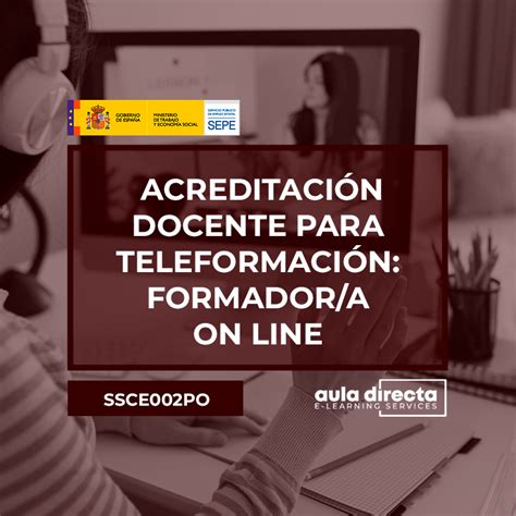 Curso gratuito de SSCE002PO ACREDITACIÓN DOCENTE PARA TELEFORMACIÓN