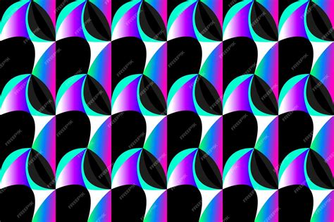 Premium Vector Seamless Neon Color Geometric Wave Retro Vector Pattern