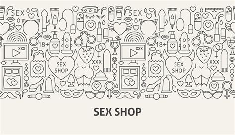 Conceito de banner sex shop ilustração em vetor de linha web design