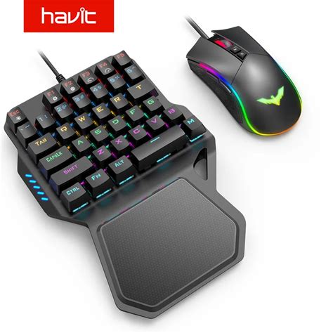 Havit Teclado De Una Mano Con Rat N Teclas Efecto Retroiluminado