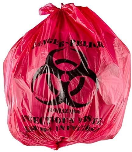 Red Isolation Infectious Biohazard Waste Bag High Density 7 Gallon 17