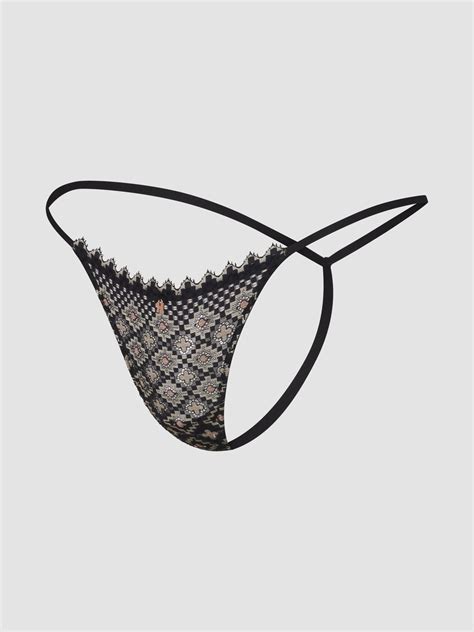 Foulard Lace G String Panty In Black And Multi Savage X Fenty