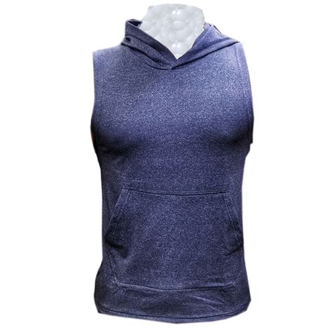 Gym Fitness Mens Hooded Sleeveless Tank Top Mens Fitness Apparel