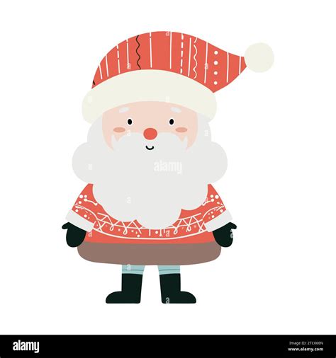 Ilustraci N De Santa Claus En Estilo Plano Y Escandinavo Para Ni Os