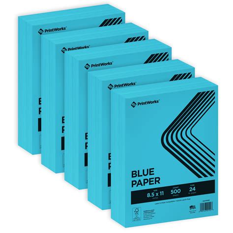 Printworks Blue Copy Paper 85 X 11 24 Lb 2500 Sheets