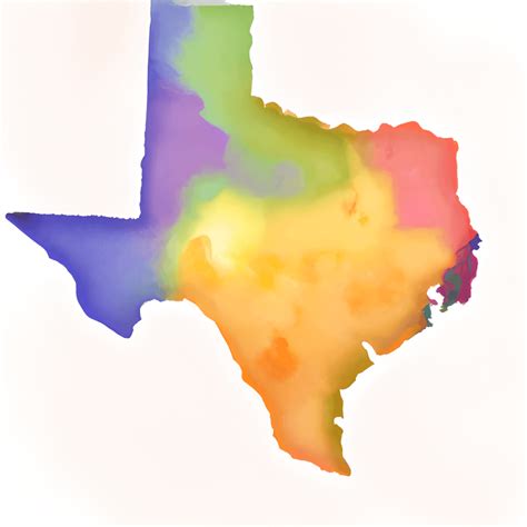 Watercolor Map of Texas · Creative Fabrica