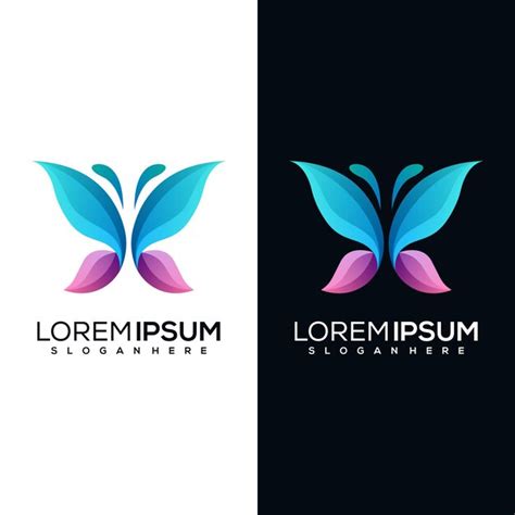 Logotipo De Mariposa Abstracta Vector Premium