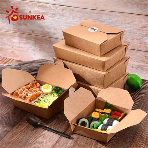 Sunkea Heavy Duty Deli Food Containers Ventana Caja Marrón Kraft Mayorista De Alimentos