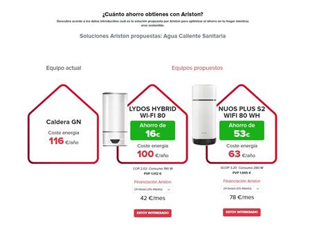 Nueva Calculadora Del Ahorro De Ariston Fanair Distribuidor De