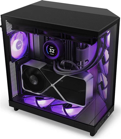 Nzxt H Flow Rgb Compact Dual Chamber Mid Tower Airflow Case Black Cc