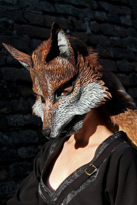 Made To Order Kitsune Fox Mask Animal Brown Vulpix Pokemon Etsy Fox