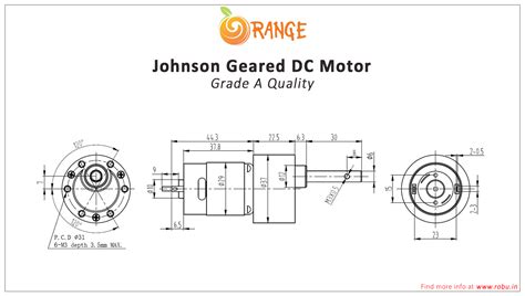 Buy Orange V Rpm Johnson Geared Dc Motor Grade A Quality Encoder