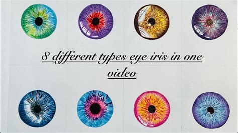 8 Different Types Eye Iris In One Video Colourpencildrawing Art