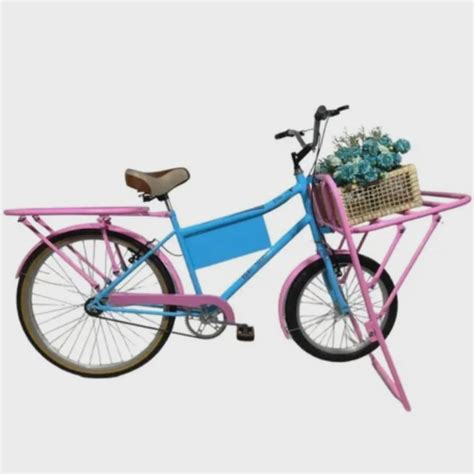 Bicicleta Carga Cargueira Bagageira Pesada Food Azul Rosa No Shoptime