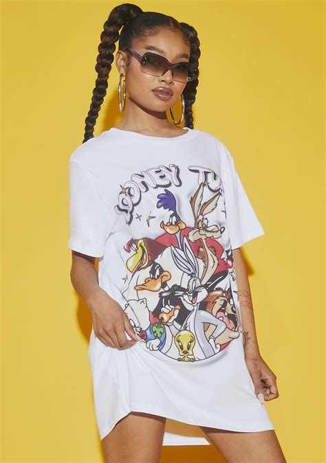 Dolls Kill X Looney Tunes Oversized Airbrush Graphic Tee White