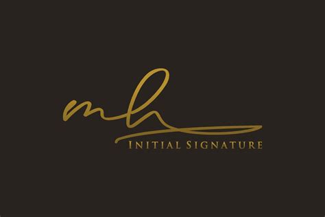 Initial MH Letter Signature Logo Template Elegant Design Logo Hand