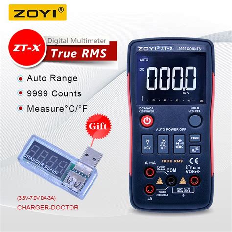 Buy Zoyi Zt X 9999 Counts Digital Multimeter Ac Dc Voltmeter True Rms Auto Range Multimeter With