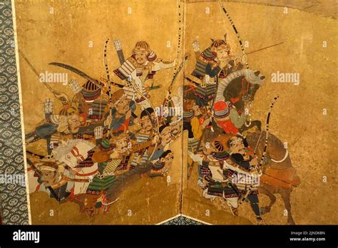 The Battle Of Ichi No Tani Six Fold Screen Japan Edo Period Late