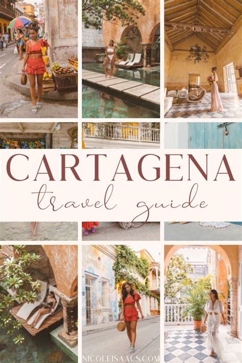 The Cover Of Cartagena Travel Guide With Pictures Of People Walking And