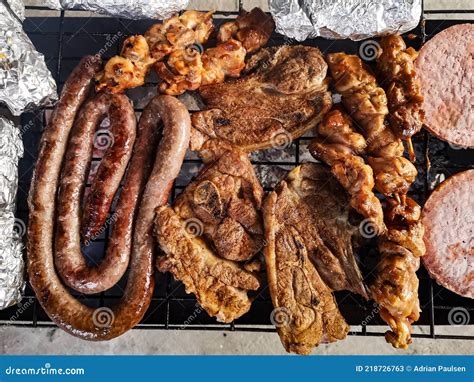 Braai Meat Including Lamb Chops And Boerewors Stock Photography