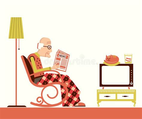 Old Man Sitting Rocking Chair Stock Illustrations 78 Old Man Sitting