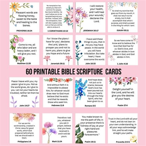 Bible Scripture Cards Encouragement Bible Verse Cards Etsy