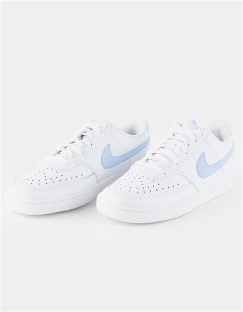 Nike Court Vision Low Sneakers In White And Royal Tint, 53% OFF