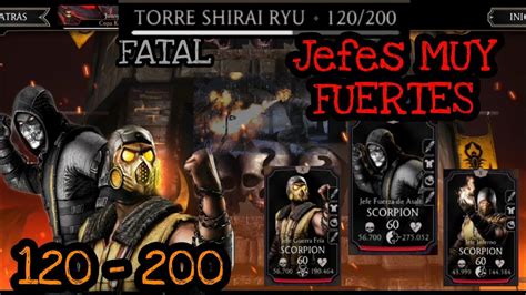 Torre De SHIRAI RIU FATAL Batalla 120 200 Mortal Kombat Mobile