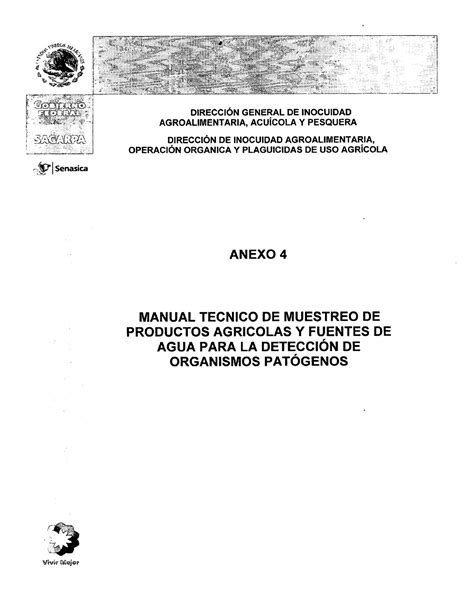 Anexo Manual T Cnico De Muestreo De Productos Agr Colas Y Fuentes De