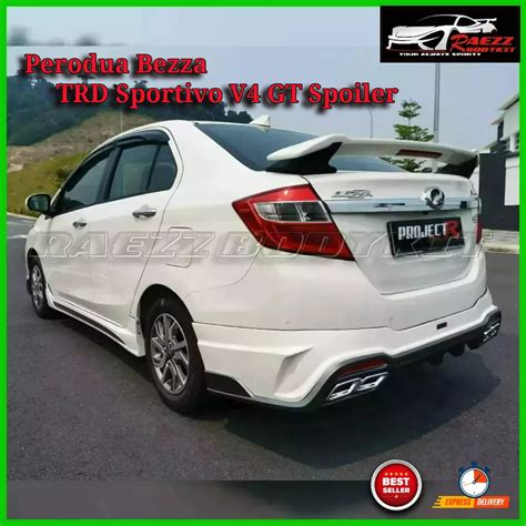 Ready StockPerodua Bezza TRD Sportivo V4 GT Spoiler WITHOUT PAINT