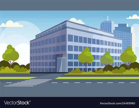 Corporate business center modern office building Vector Image