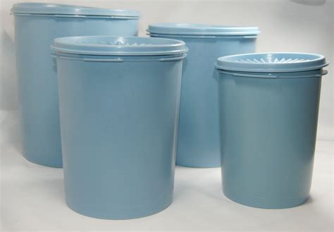 Vintage Pastel Blue Tupperware Canisters Set Of 4 Etsy Etsy