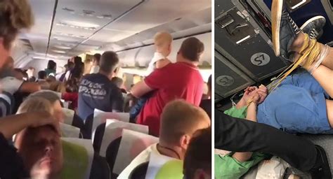 Air Rage S7 Passengers Tie Up Drunk Man On Plane Flight