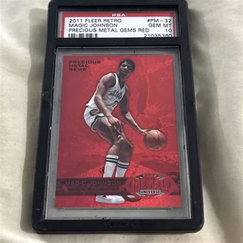 Fleer Retro Magic Johnson Gemmes M Taux Pr Cieux Rouge Pmg