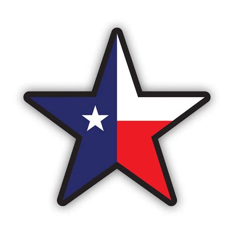 Texas Flag Star Sticker Decal Self Adhesive Vinyl Weatherproof