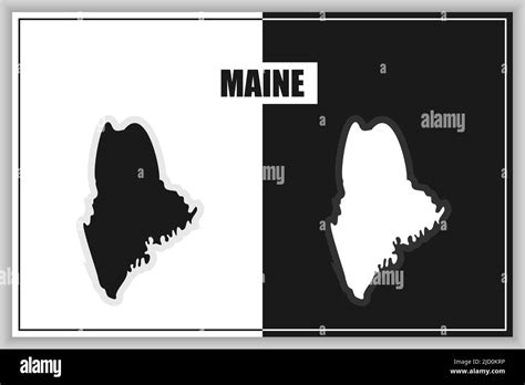 Flat Style Map Of State Of Maine Usa Maine Outline Vector Illustration Stock Vector Image