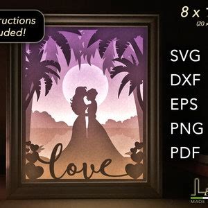 Lesbian Wedding Shadow Box Svg Files Love Shadow Box Etsy