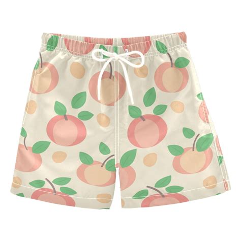peaches leaves pastel color boys swim trunks board shorts beach pants