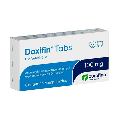 Antibiótico Ourofino Doxifin Tabs 100mg Para Cães e Gatos 14