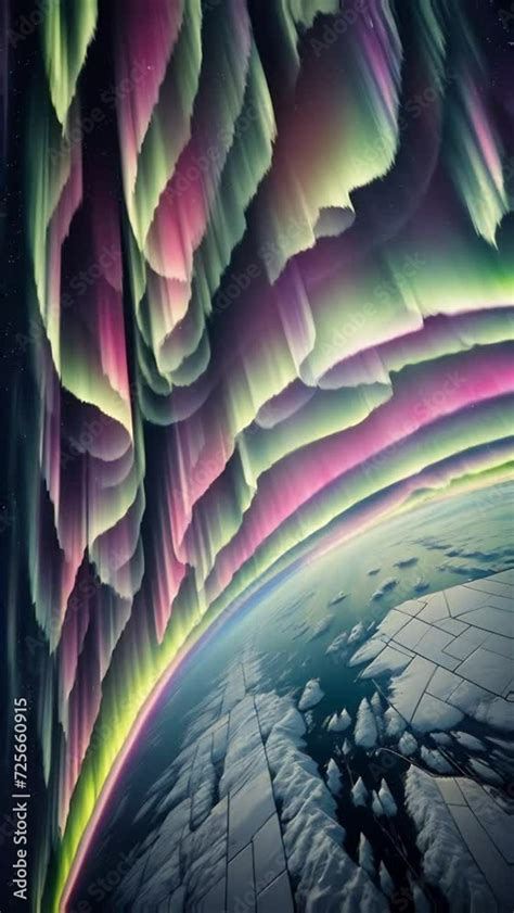 Vid O Stock Vertical Video With Northern Lights View From Space