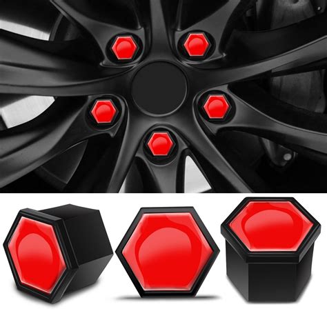 Set Of 20 Alloy Wheel Lug Nut Covers Hub Bolt Caps 17mm Universal Tool