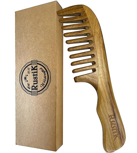 Buy Sandalwood Wide Tooth Comb By RustiK Wooden Anti Static