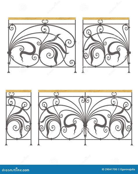 Vector Wrought Iron Modular Railings And Fences Stock Illustration