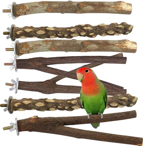 Bird Wood Perch Pack Natural Wooden Birds Perch For Cage Bird Nest