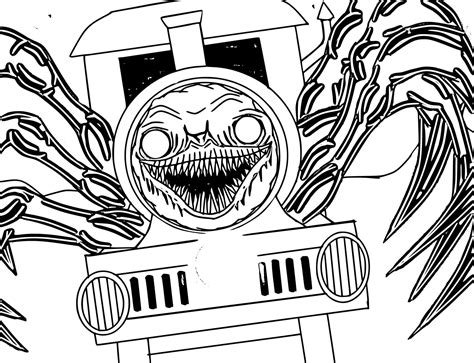 Creepy Train Choo-Choo Charles coloring page - Download, Print or Color Online for Free