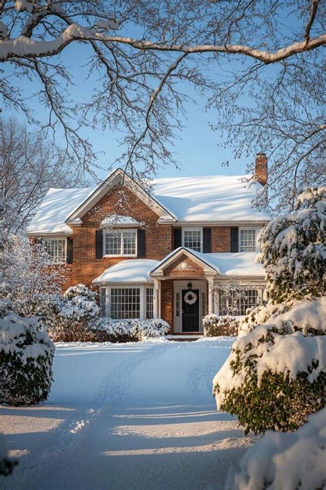 Suburban House Exterior In Winter Discover The Charming And Practical