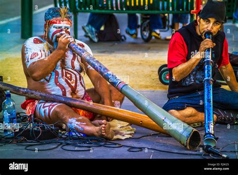 Aboriginal Playing Didgeridoo